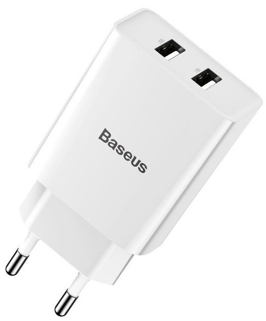Ładowarka sieciowa Baseus 2x USB 2.1A 10,5W biały (CCFS-R02)