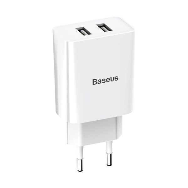 Zdjęcie produktu: Ładowarka sieciowa Baseus 2x USB 2.1A 10,5W biały (CCFS-R02)