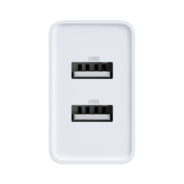 Zdjęcie produktu: Ładowarka sieciowa Baseus 2x USB 2.1A 10,5W biały (CCFS-R02)