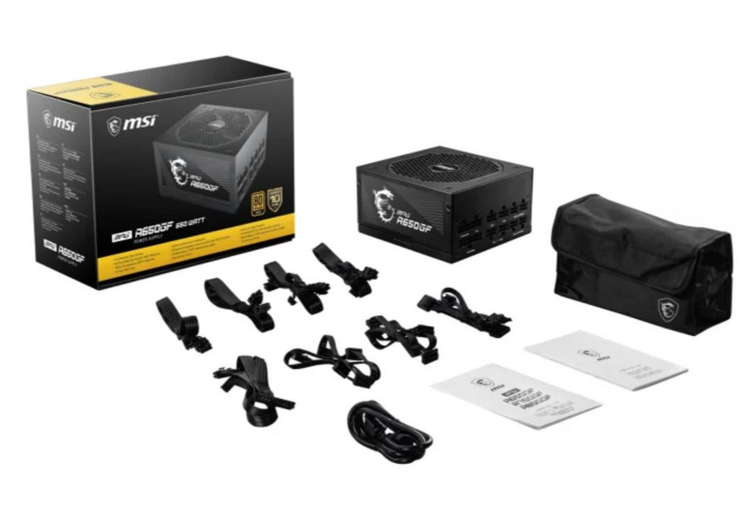 Zdjęcie produktu: Zasilacz Modularny MSI MPG A650GF 650W 80+Gold Zdjęcie produktu: Zasilacz Modularny MSI MPG A650GF 650W 80+Gold