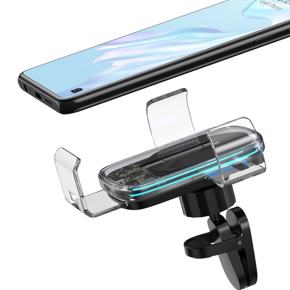 Samochodowy uchwyt grawitacyjny do telefonu Baseus Explore z ładowarką indukcyjną Qi 15W - przeźroczysty (WXYL-K02)