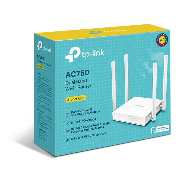 TP-Link Archer C24 AC750 Wireless Dual Band Router TP-Link Archer C24 AC750 Wireless Dual Band Router