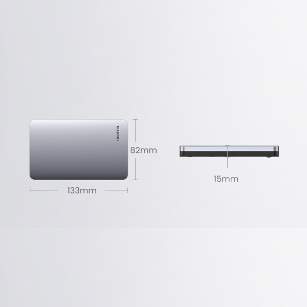 Zdjęcie produktu: Obudowa zewnętrzna na dysk 2,5" HDD/SSD Ugreen SATA III (6 Gbps) 2,5" USB 3.2 Gen 2 USB Typ C + kabel 0,5 m szary (70499 CM300)