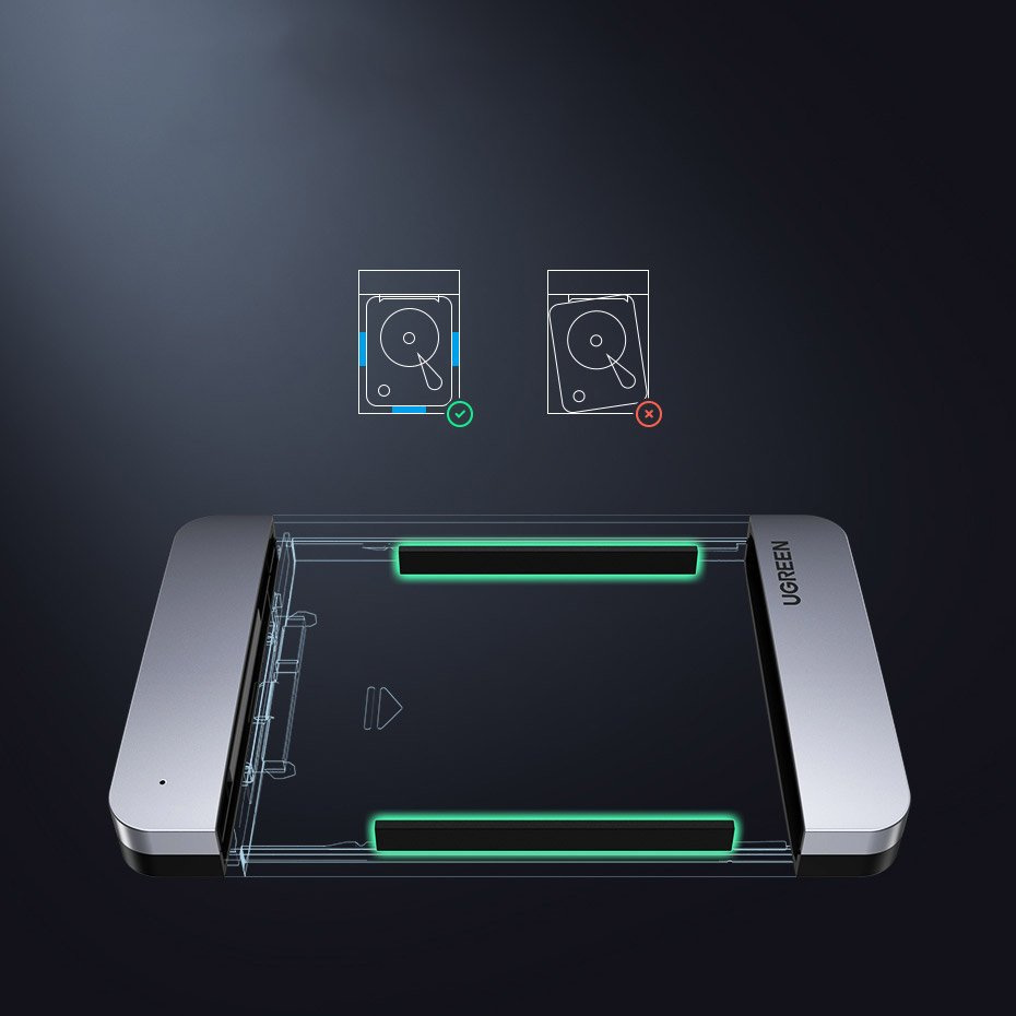 Obudowa zewnętrzna na dysk 2,5" HDD/SSD Ugreen SATA III (6 Gbps) 2,5" USB 3.2 Gen 2 USB Typ C + kabel 0,5 m szary (70499 CM300)