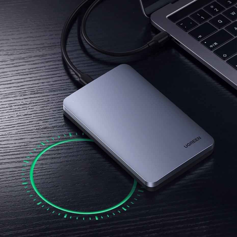 Obudowa zewnętrzna na dysk 2,5" HDD/SSD Ugreen SATA III (6 Gbps) 2,5" USB 3.2 Gen 2 USB Typ C + kabel 0,5 m szary (70499 CM300)