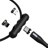 Miniatura zdjęcia: Kabel przewód magnetyczny Baseus Zinc Magnetic Kit micro USB / TYP-C / Lightning 100cm 5A - czarno-szary (CA1T3-BG1)