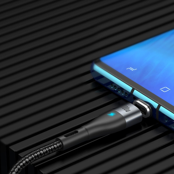 Zdjęcie produktu: Kabel przewód magnetyczny Baseus Zinc Magnetic USB Typ-C 150cm PD 100W 20V 5A - czarny (CATXC-Q01)