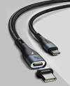Miniatura zdjęcia: Kabel przewód magnetyczny Baseus Zinc Magnetic USB Typ-C 150cm PD 100W 20V 5A - czarny (CATXC-Q01)