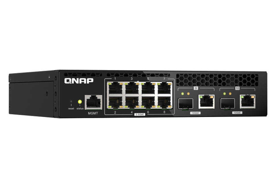 Zdjęcie produktu: Qnap QSW-M2108R-2C 10-portowy przełącznik 2x 10GbE SFP Zdjęcie produktu: Qnap QSW-M2108R-2C 10-portowy przełącznik 2x 10GbE SFP