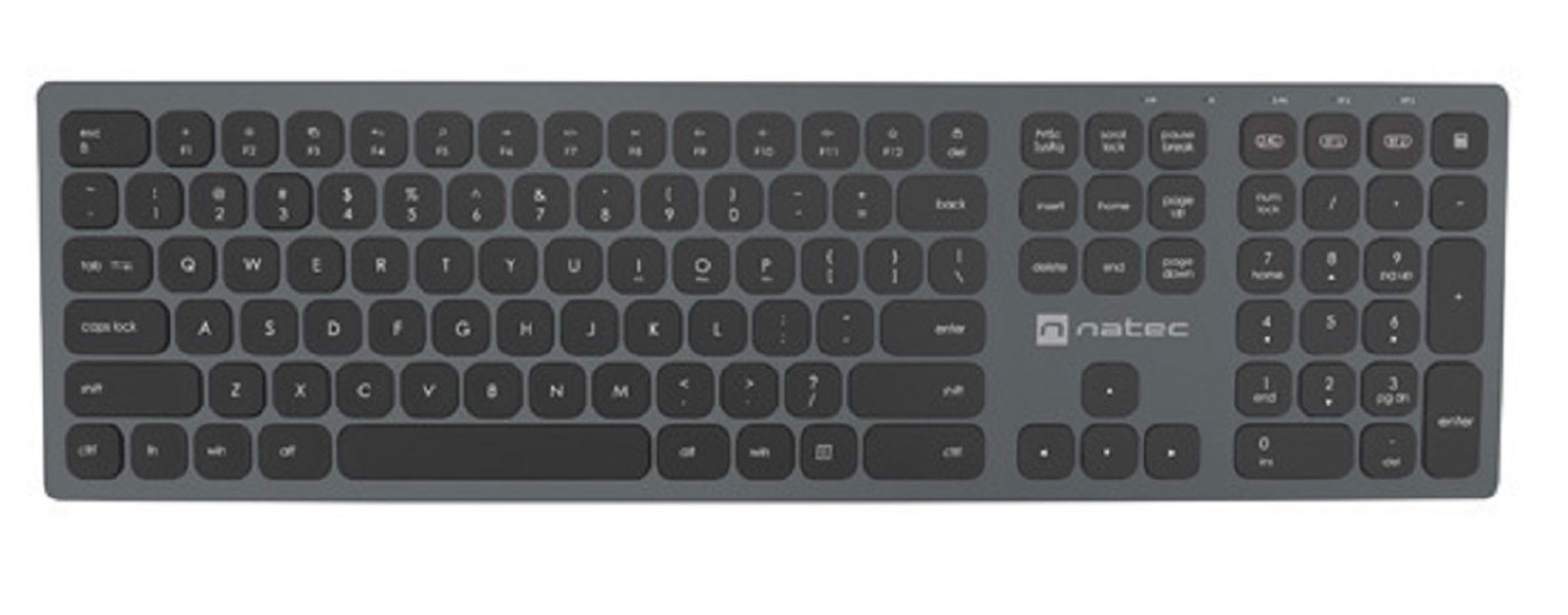 Zdjęcie produktu: Klawiatura Natec Dolphin US Slim Bluetooth X-Scissors 2.4Ghz