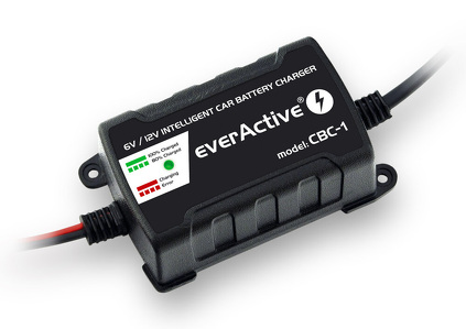 Miniatura produktu: Ładowarka, prostownik samochodowy automatyczny do akumulatora 6V / 12V everActive CBC-1 v2