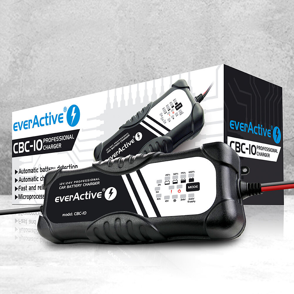 Ładowarka, prostownik automatyczny 12V / 24V everActive CBC-10 v2
