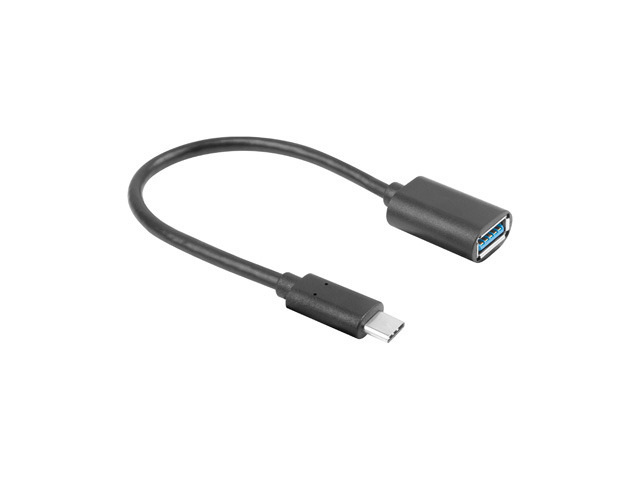 Lanberg Adapter USB-C(M) 3.1 do USB-A(F) Na Kablu 15cm Czarny OTG Lanberg Adapter USB-C(M) 3.1 do USB-A(F) Na Kablu 15cm Czarny OTG