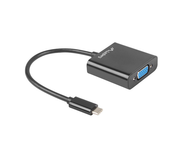 Lanberg Adapter USB-C(M) 3.1 do Vga(F) Na Kablu 15cm Czarny