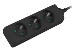 Miniatura zdjęcia: Lanberg listwa 1.5m 3x230V PL czarna