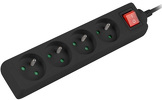 Listwa zasilająca Lanberg 1.5m 4x 230V PL Z Wyłącznikiem Kabel Wykonany Z Pełnej Miedzi Czarna