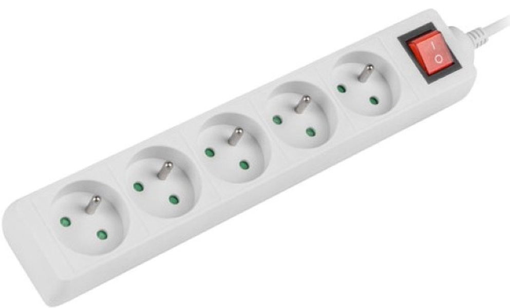 Zdjęcie produktu: Lanberg listwa 3m 5x230V PL wyłącznik biała