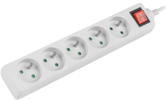 Lanberg listwa 3m 5x230V PL wyłącznik biała