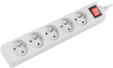Listwa zasilająca Lanberg  3m 5x 230V PL Z Wyłącznikiem Kabel Wykonany Z Pełnej Miedzi Biała