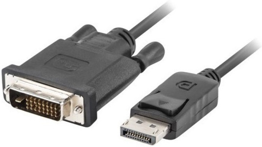 Miniatura produktu: Lanberg Kabel Displayport(M) V1.2 do DVI-D(M)(24+1) 1m Czarny Dual Link