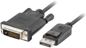 Lanberg Kabel Displayport(M) V1.2 do DVI-D(M)(24+1) 1m Czarny Dual Link