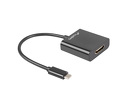 Miniatura zdjęcia: Lanberg Adapter USB-C(M) 3.1 do HDMI (F) Displayport Alt Mode na kablu 15cm Czarny
