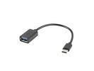 Miniatura zdjęcia: Lanberg Adapter USB-C(M) do USB-A(F) 2.0 0.15m Otg Czarny
