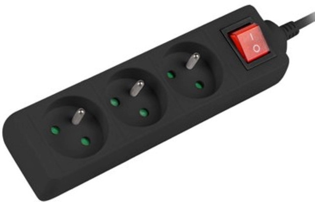 Lanberg listwa 3m 3x230V PL wyłącznik czarna
