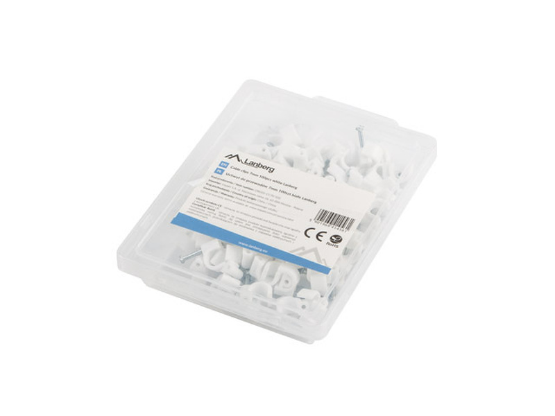 Zdjęcie produktu: Uchwyt Do Przewodów 7mm 100szt Białe W Pudełku Lanberg