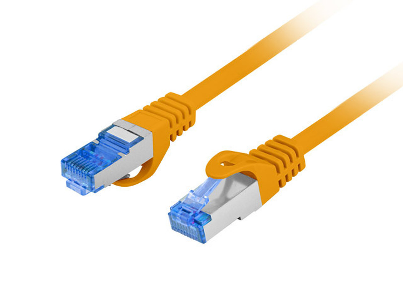 Zdjęcie produktu: Kabel Lanberg RJ45 Patch cord Kat.6A S/FTP LSZH CCA 1m Pomarańczowy Fluke Passed