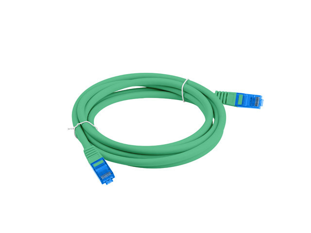 Kabel Lanberg RJ45 Patch cord Kat.6A S/FTP LSZH CCA 0.5m Zielony Fluke Passed