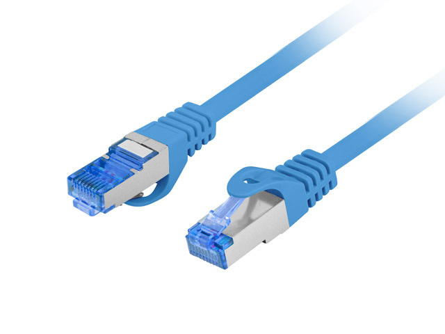 Kabel Lanberg RJ45 Patch cord Kat.6A S/FTP LSZH CCA 2m Niebieski Fluke Passed