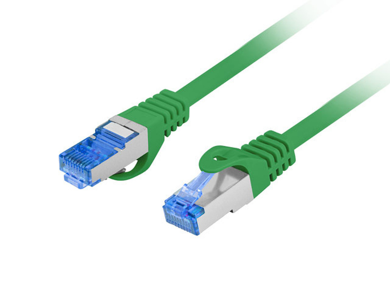 Zdjęcie produktu: Kabel Lanberg RJ45 Patch cord Kat.6A S/FTP LSZH CCA 10m Zielony Fluke Passed
