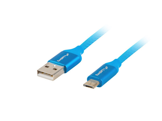 Lanberg Kabel USB Micro(M) do USB-A(M) 2.0 1.8m Niebieski Premium Qc 3.0