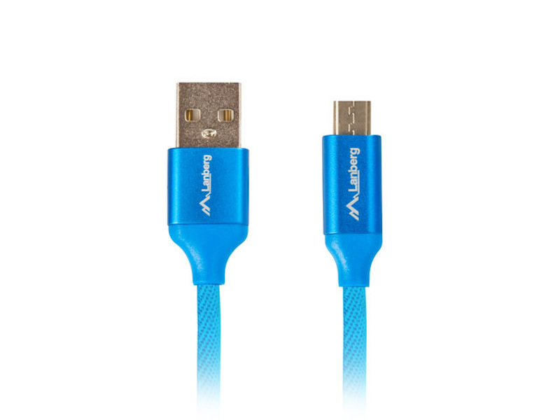 Zdjęcie produktu: Lanberg Kabel USB Micro(M) do USB-A(M) 2.0 1.8m Niebieski Premium Qc 3.0