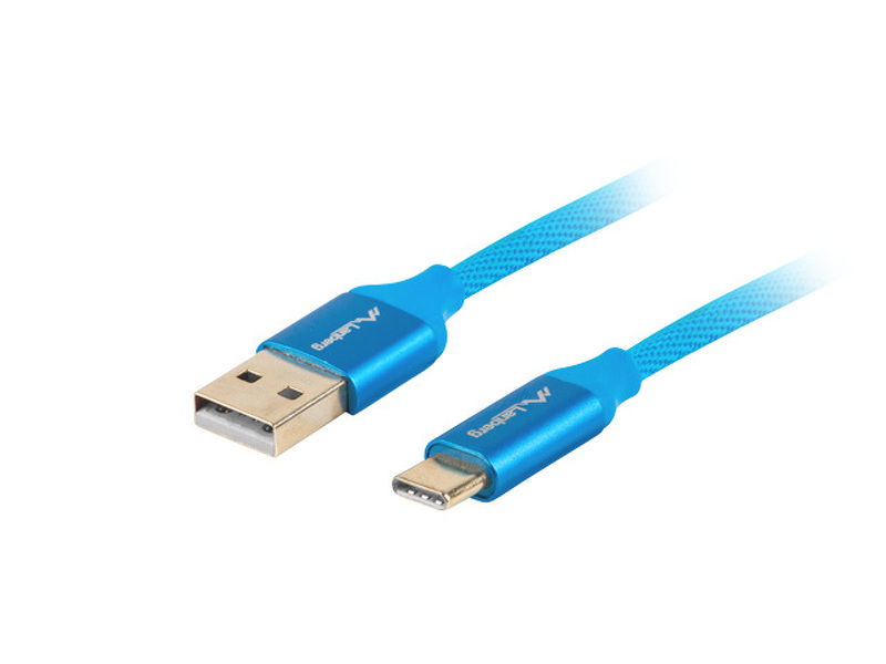 Zdjęcie produktu: Lanberg Kabel USB-C(M) do USB-A(M) 2.0 1m Niebieski Premium 5a
