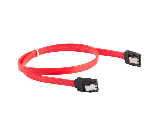 Lanberg Kabel SATA II (3gb/S) F/F 30cm Z Zatrzaskami Metalowymi Czerwony