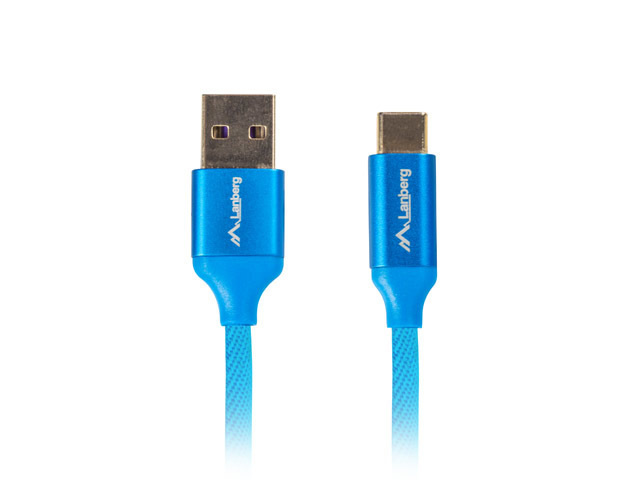 Lanberg Kabel USB-C(M) do USB-A(M) 2.0 1m Niebieski Premium Qc 3.0 Lanberg Kabel USB-C(M) do USB-A(M) 2.0 1m Niebieski Premium Qc 3.0