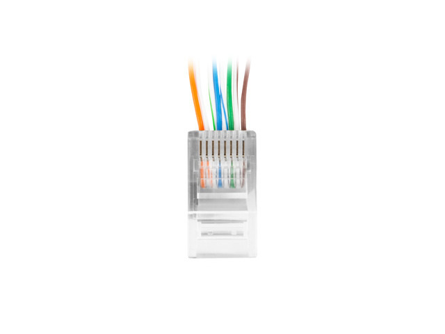 Wtyk Sieciowy RJ45 (8P8C) Przelotowy Kat.5E UTP (100 Szt) Lanberg