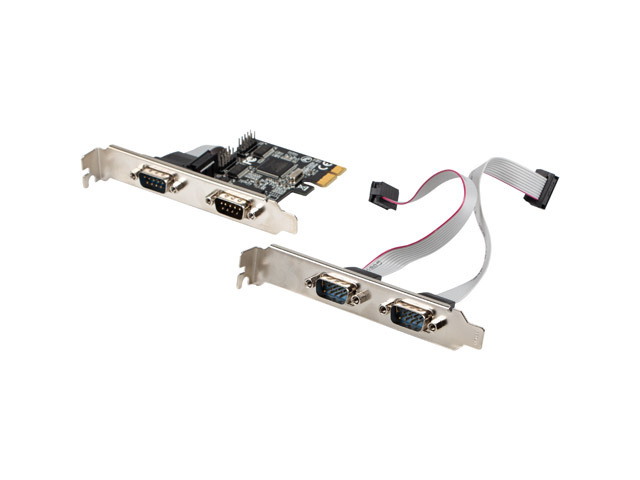 Lanberg Karta Pci Express X1 do Com 9pin X4 + Śledzie Low Profile