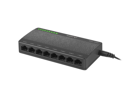 Miniatura produktu: Lanberg Switch DSP1-1008 8x 1gb/S Gigabit Ethernet Desktop 5V