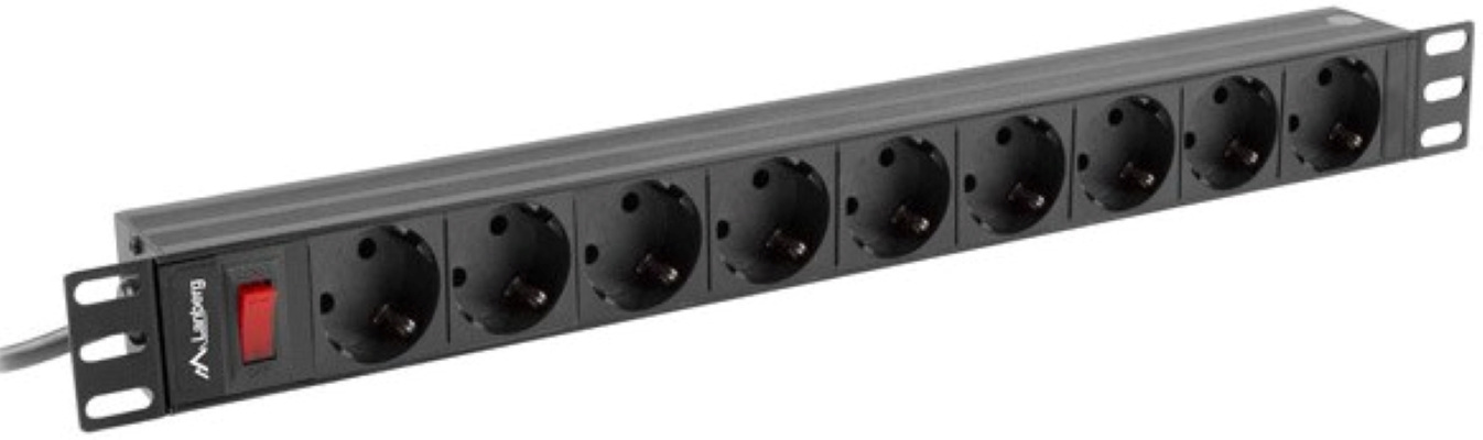 Lanberg Rack PDU 1U 16A 3m 9x Schuko