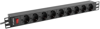 Listwa zasilająca Lanberg Rack PDU 19" 1U 16A 9x Schuko 3m Czarna