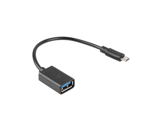 Lanberg Adapter Micro USB (M) do USB-A (F) 2.0 0.15m Otg Czarny