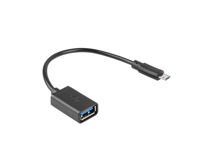 Zdjęcie produktu: Lanberg Adapter Micro USB (M) do USB-A (F) 2.0 0.15m Otg Czarny