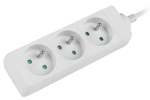 Listwa zasilająca Lanberg 1.5m 3x 230V PL Kabel Wykonany Z Pełnej Miedzi Biała
