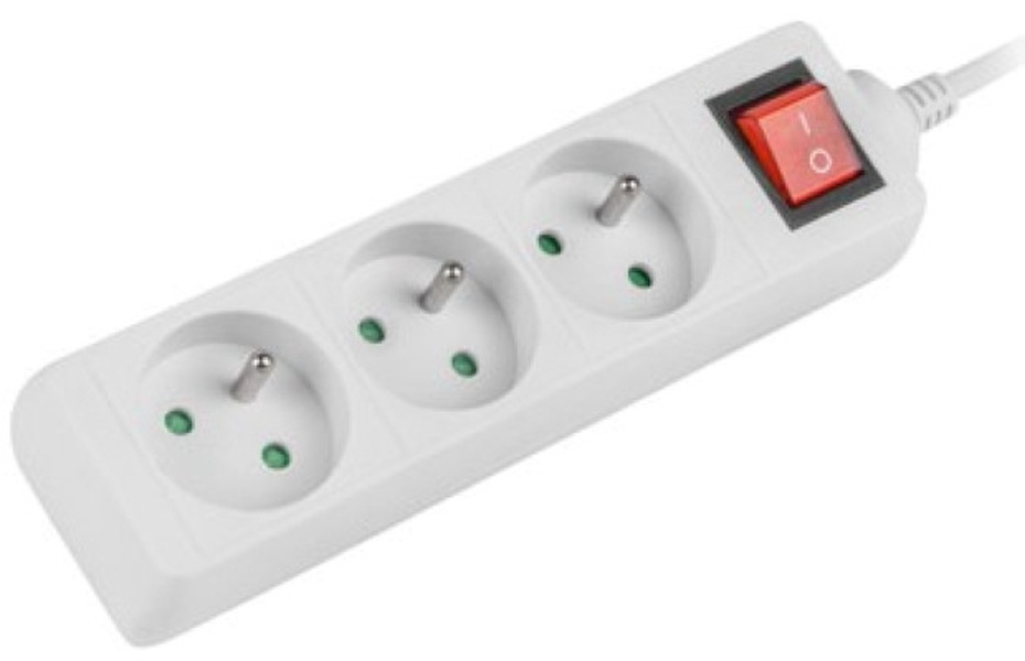 Zdjęcie produktu: Lanberg listwa 3m 3x230V PL wyłącznik biała