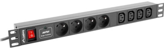 Listwa zasilająca Lanberg Rack PDU 19" 1U 10a 4x 230V PL 4x Iec C13 2m Czarna C14