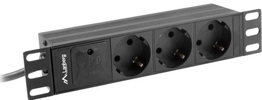 Listwa zasilająca Lanberg Rack PDU 10" 1U 10a 3x Schuko 2m Czarna C14