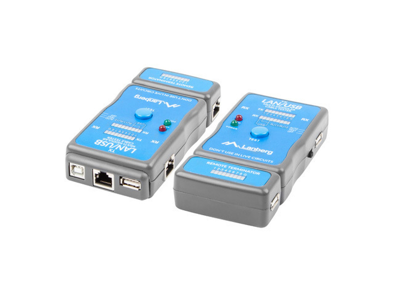 Zdjęcie produktu: Tester przewodów Lan Lanberg RJ45, RJ11, USB Nt-0403